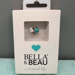Bella and Beau Turquoise Paw Print Bracelet Charm